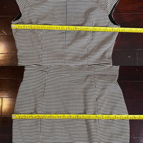 H&M Sheath Dress Hounds Tooth Size 8 Black White Multi Season Work, Business - Picture 2 of 5